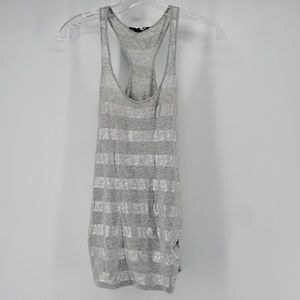 Express Metallic Stripe Tank Small Rouched Sides